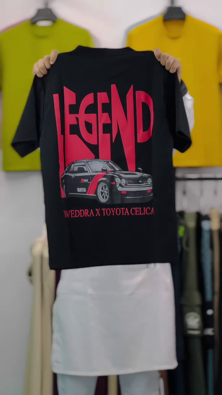 Car Racing T-Shirt, Black Cotton, Manga Style Drift Design, Street Racing Theme Graphic Print