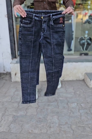 Men Charcoal Grey Regular Fit Jeans