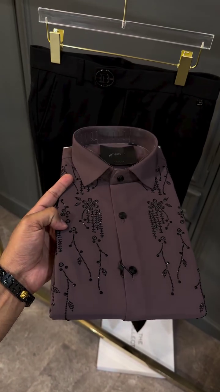 Self Design Pure Cotton Opaque Party Shirt