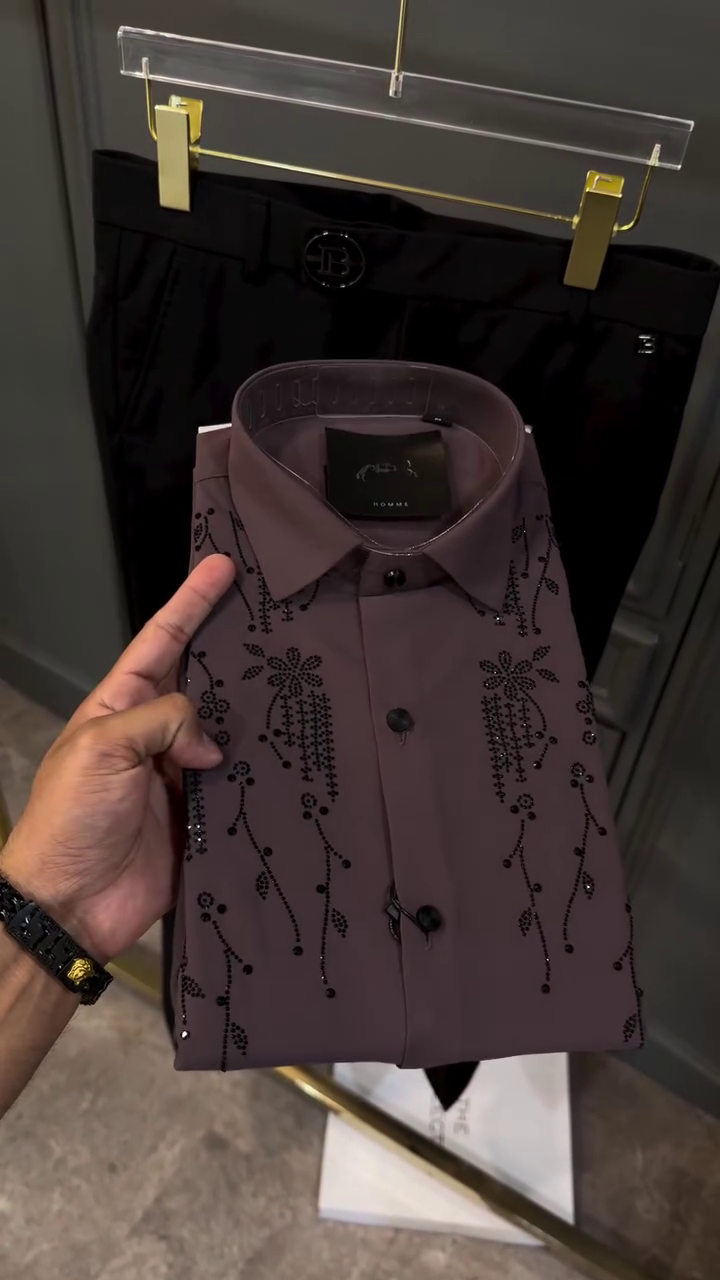 Self Design Pure Cotton Opaque Party Shirt - Image 6