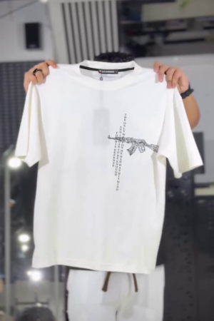 Men Graphic Printed Round Neck Cotton Oversized T-Shirt