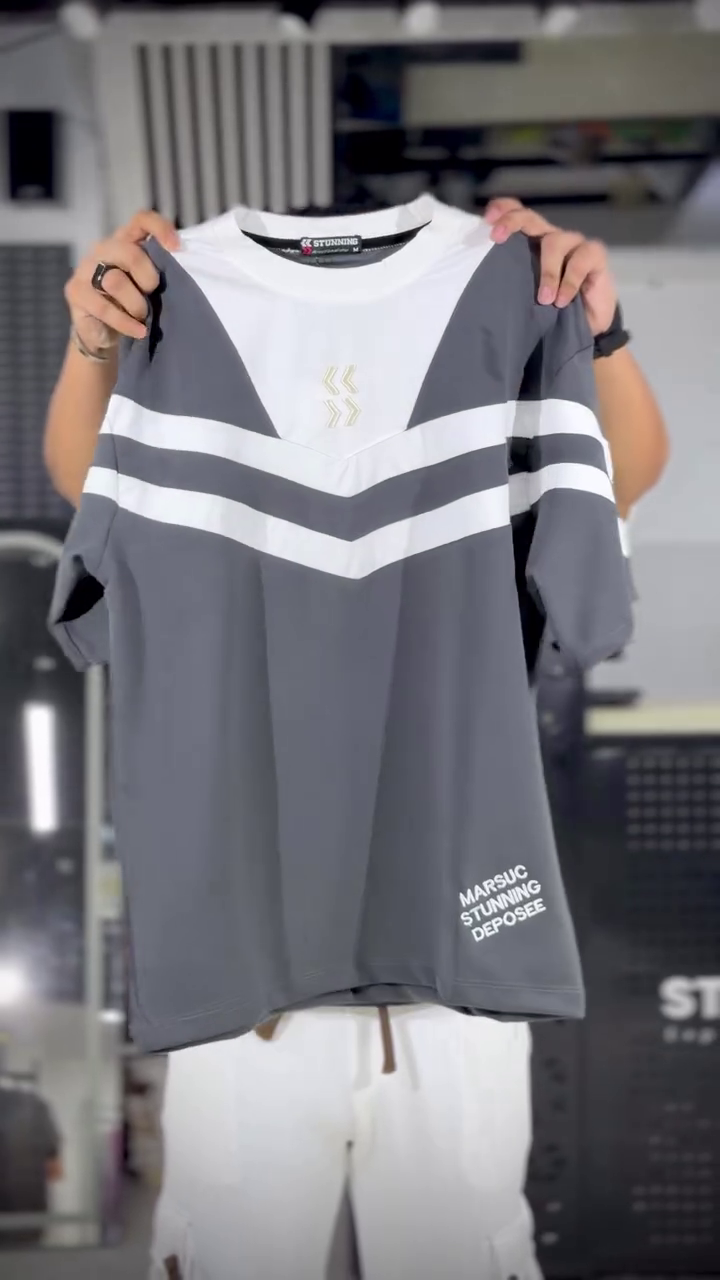 Black & White Varsity 13 Printed Raglan Sleeves Oversized T-shirt