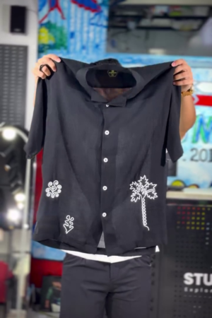Men Relaxed Fit Embroidery Resortwear Shirt