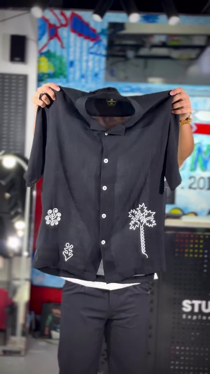 Men Relaxed Fit Embroidery Resortwear Shirt