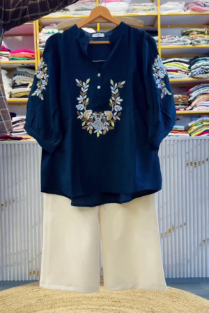 Women Ethnic Motifs Embroidered Thread Work Pure Cotton Thread Work Kurti