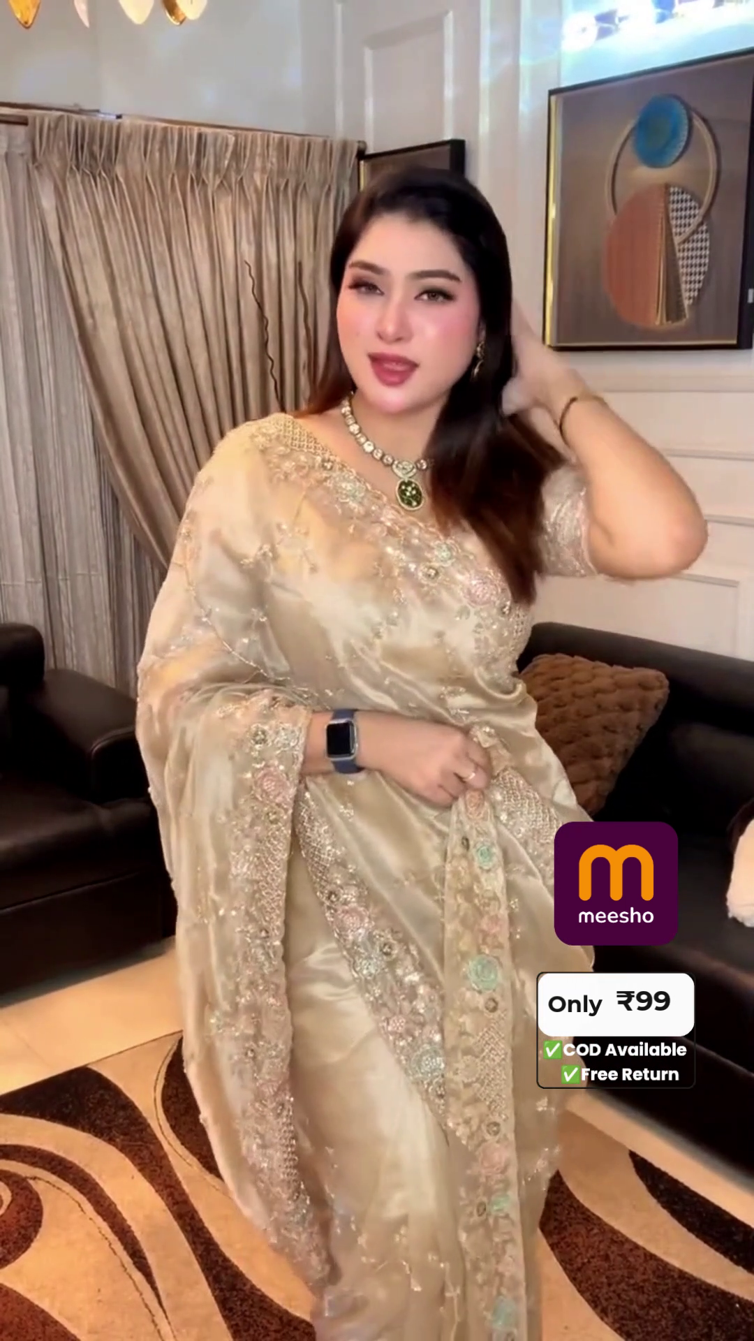 This silk saree with cute work design… - Image 6