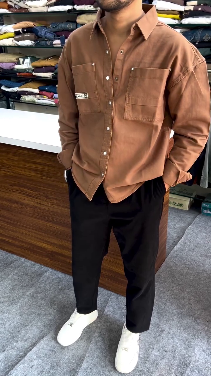 Men Orange Pure Cotton Original Slim Fit Casual Shirt - Image 5