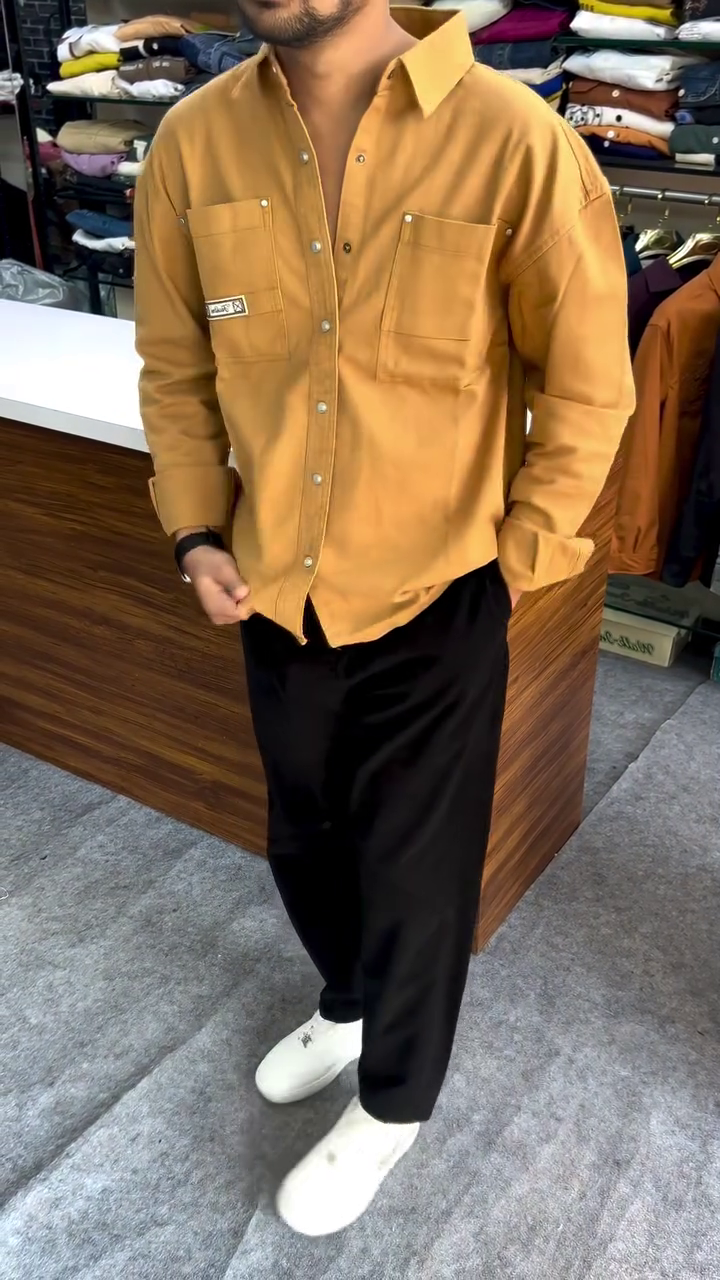 Men Orange Pure Cotton Original Slim Fit Casual Shirt - Image 4
